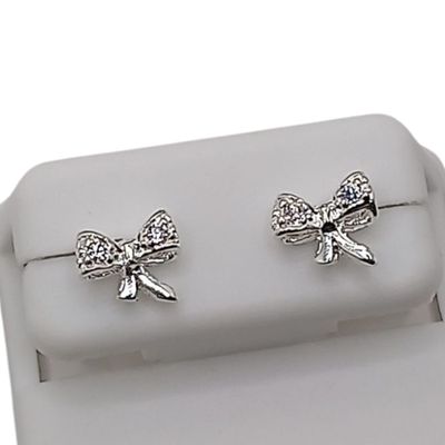 ARETE FANCY MOÑO CON CZ  PLATA .925