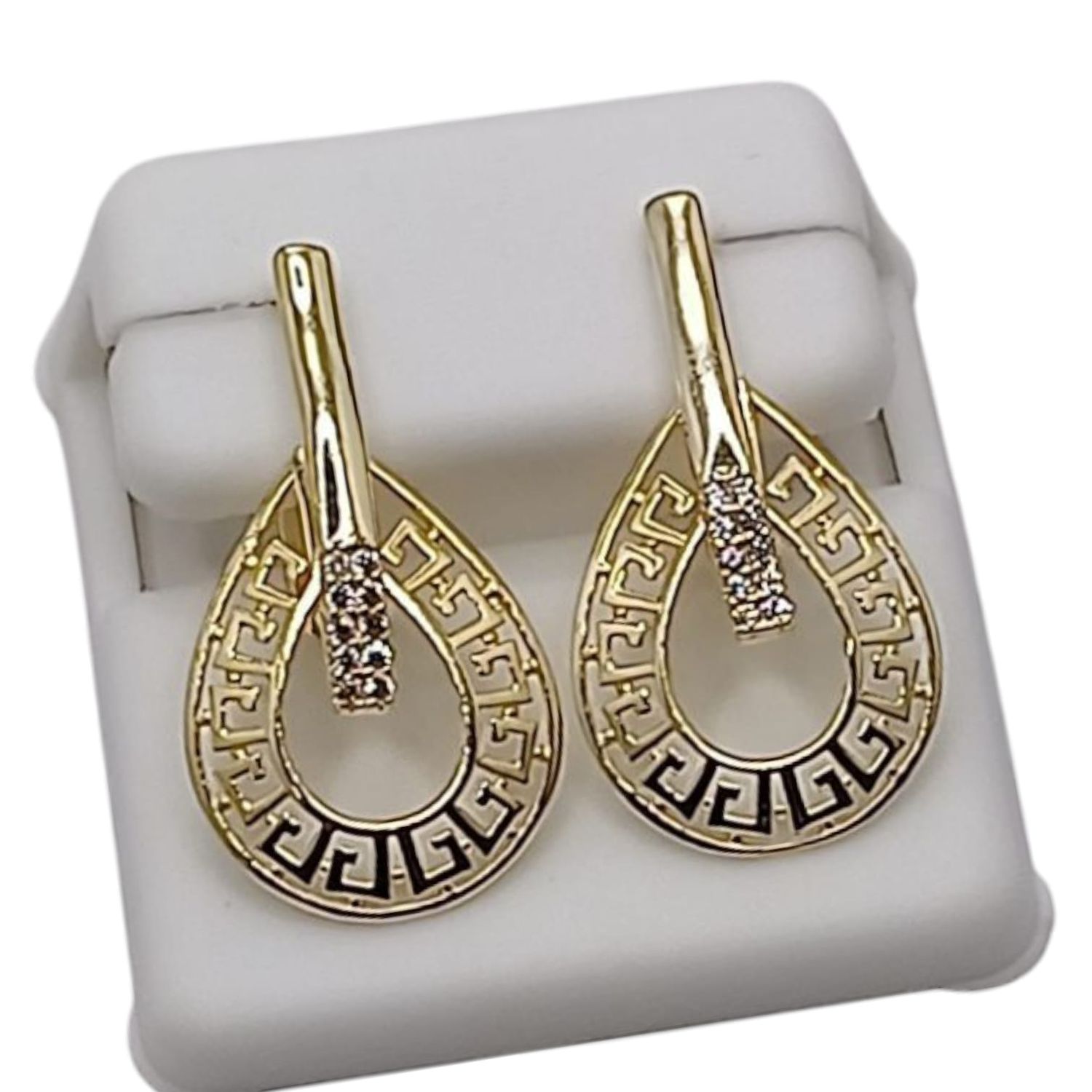 ARETE PLATA  CON CHAPA DE ORO 2.5 CM PLATA .925