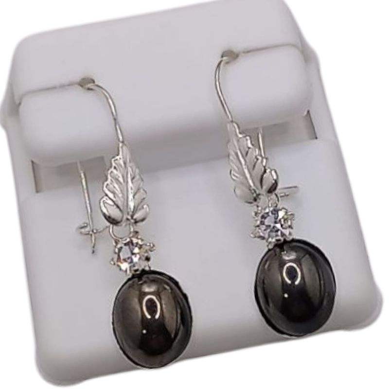 ARETE PIEDRA ACERINA 3  CM 3 PLATA .925