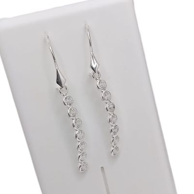 ARETE DE ARILLO LARGO BISELADO  PLATA .925