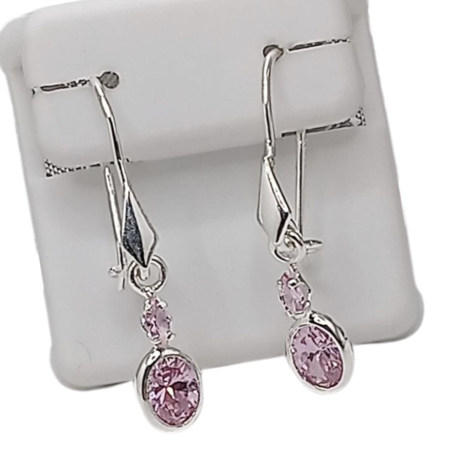ARETE DE ARILLO CON CZ EN GOTA, DIFERENTES COLORES, PLATA .925