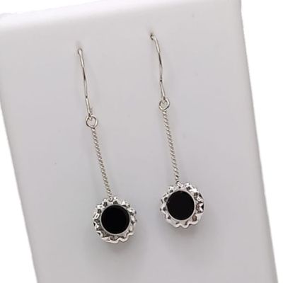 ARETE ARILLO LARGO CON CZ DIFERENTE COLORES   4  CM LARGO PLATA .925