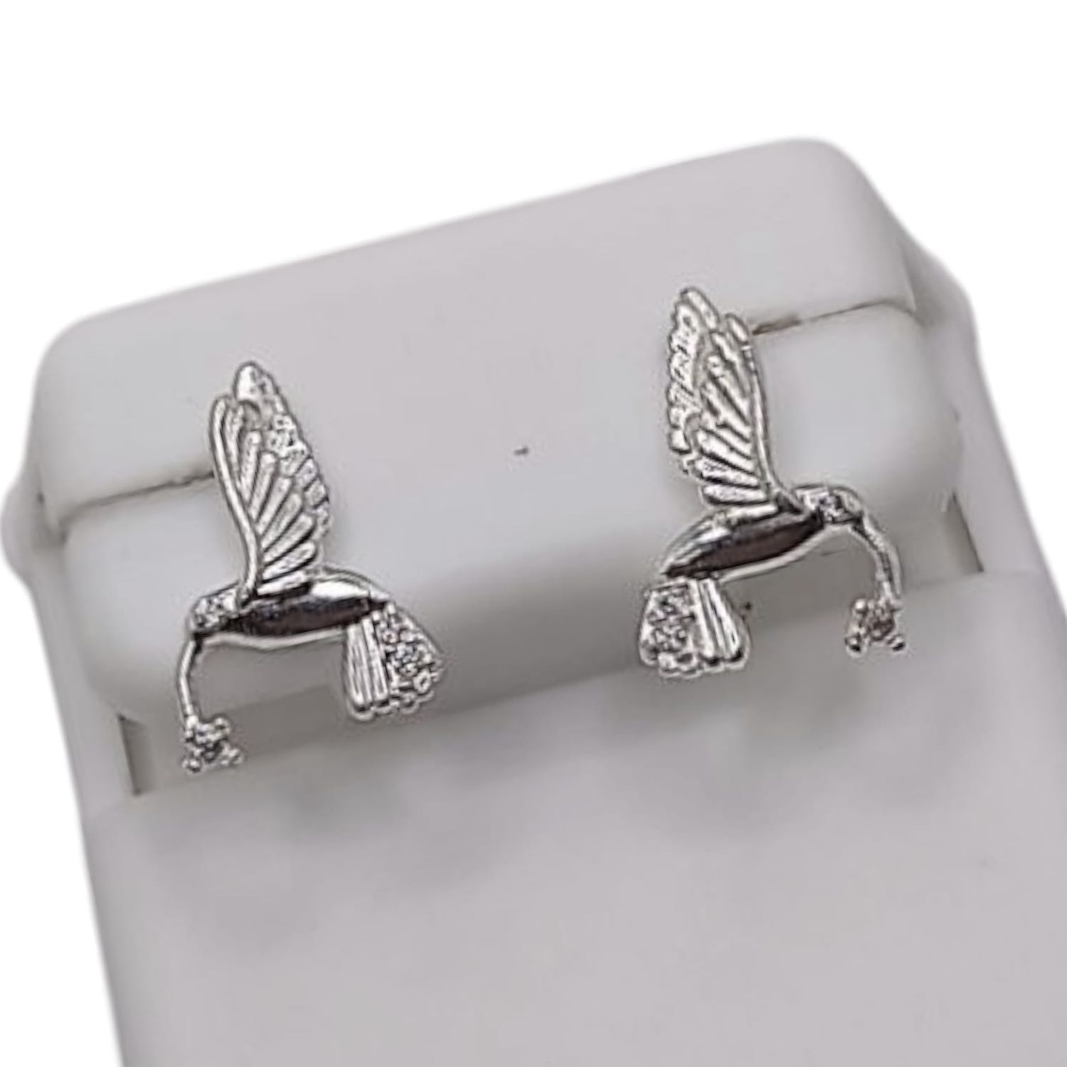 ARETE COLIBRI 1.5 CM BROCHE MARIPOSA PLATA .925