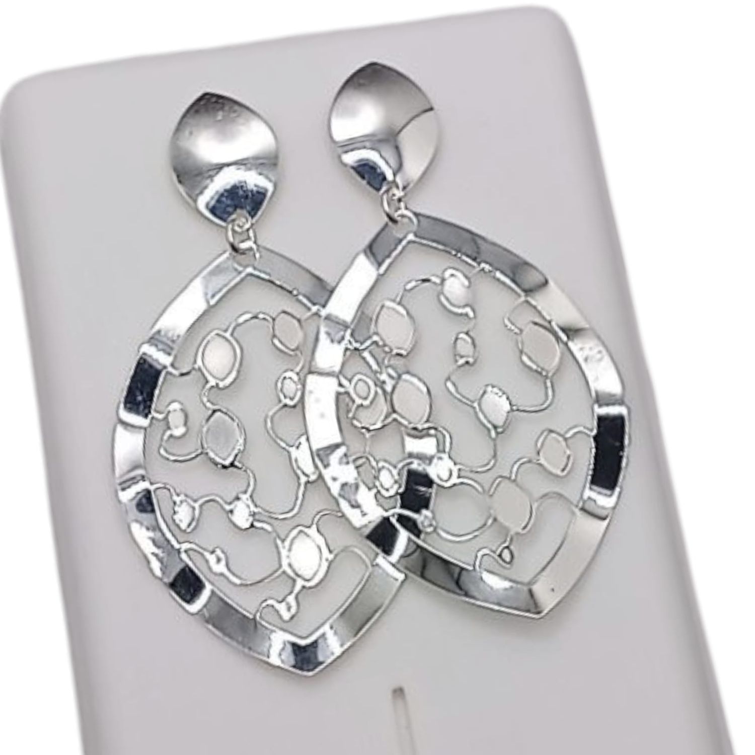 ARETE HOJA  5.5 CM  PLATA .925