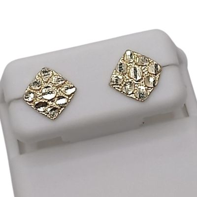 BROQUE NUGGUET CUADRADO / ROMBO BROCHE MARIPOSA, ORO 10K