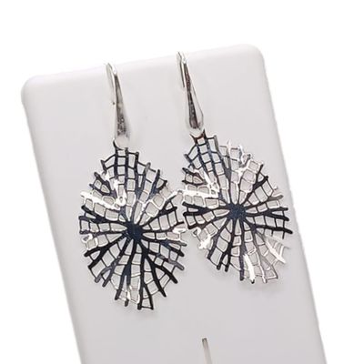 ARETE TELARAÑA 5 CM LARGO PLATA .925