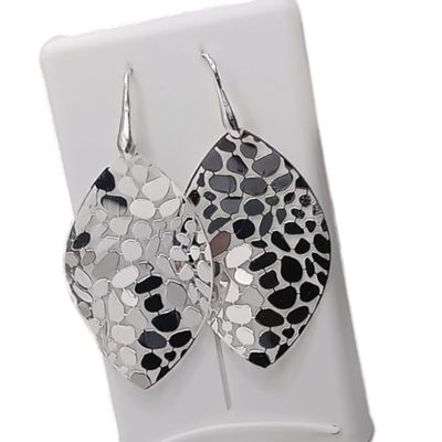 ARETE HOJA BARROCA 6.5 CM PLATA .925