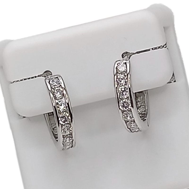 HUGGUI 12 MM  CON CZ PLATA .925
