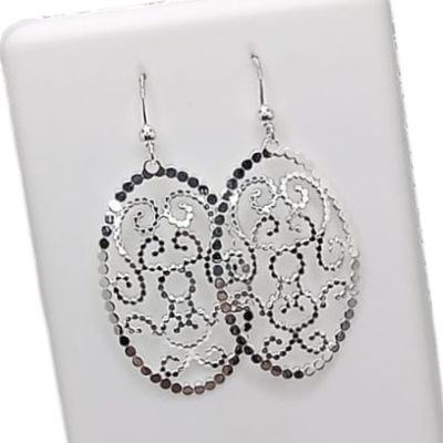 ARETE OVALADO FILIGRANA  PLATA .925