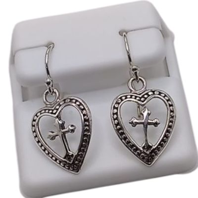 ARETE CORAZON CRUZ PLATA 925 LEY.