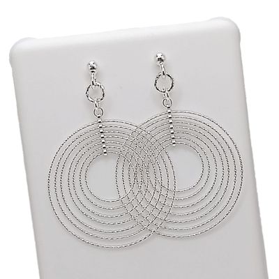 ARETE CIRCULOS GIRATORIOS  4 CM PLATA .925