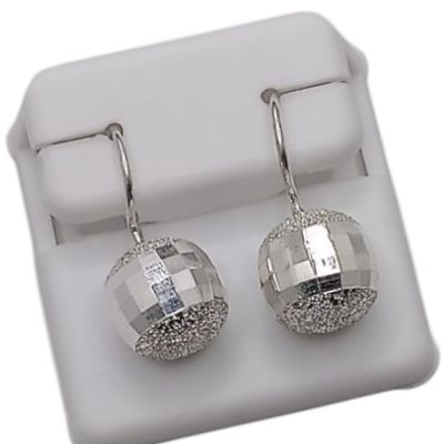 ARETE BOLA DISCO  9MM. PLATA .925
