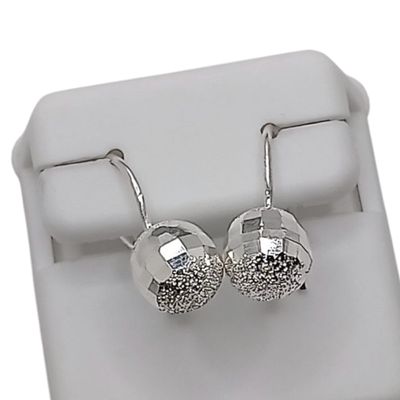 ARETE BOLA DISCO  8MM  PLATA .925