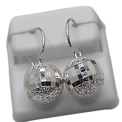 ARETE BOLA DISCO 10MM,  PLATA .925