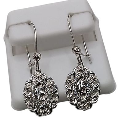 ARETE ARILLO QUINCE AÑO CON RODIO EN PLATA 925