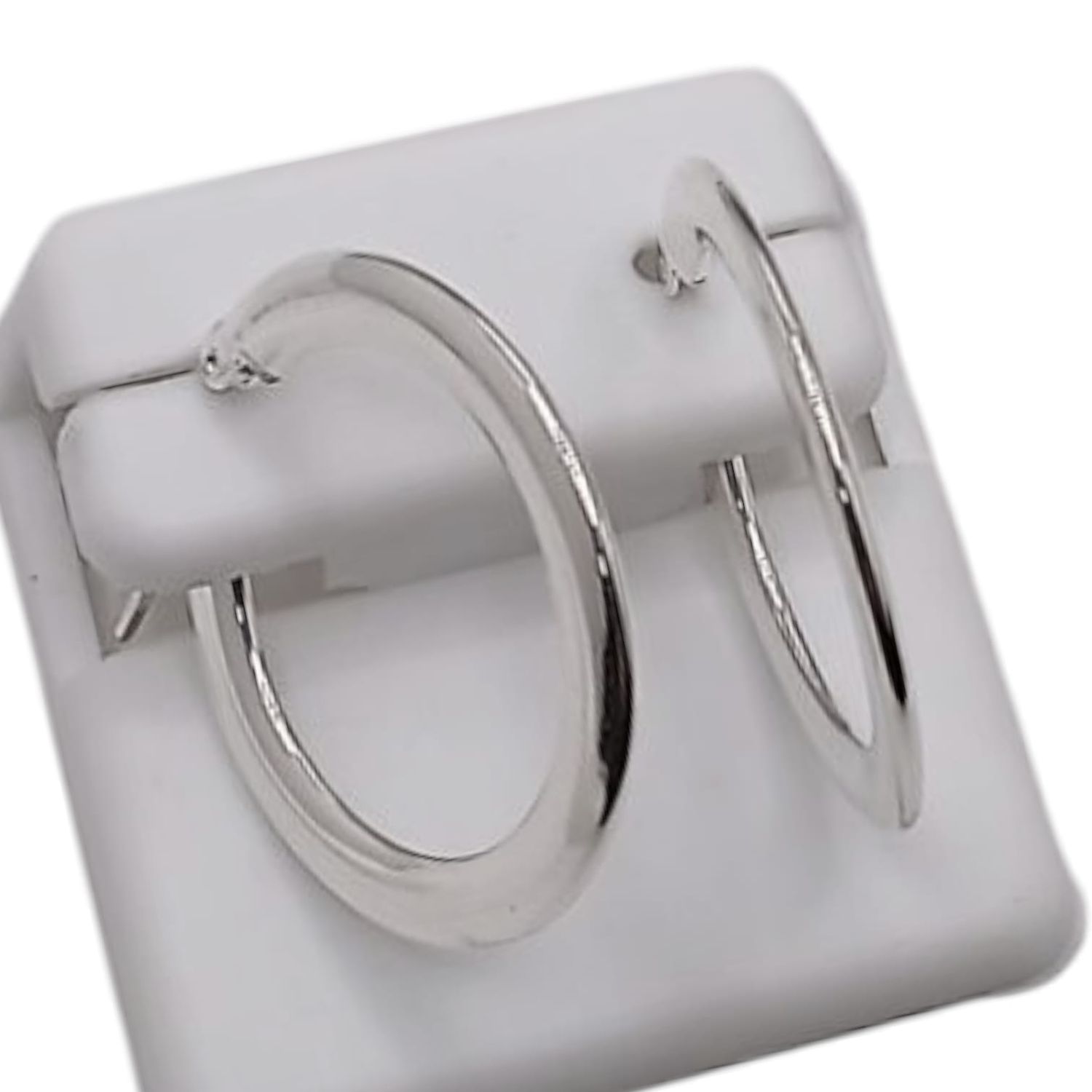 ARRACADA LISA BANDA ANCHA 2.5 CM  PLATA .925
