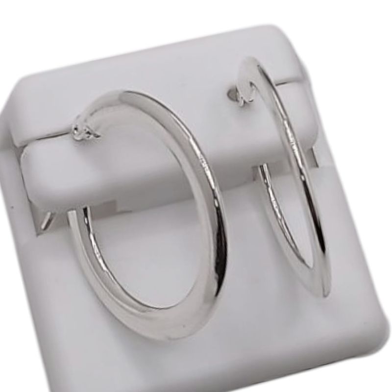 ARRACADA LISA BANDA ANCHA 2.5 CM  PLATA .925