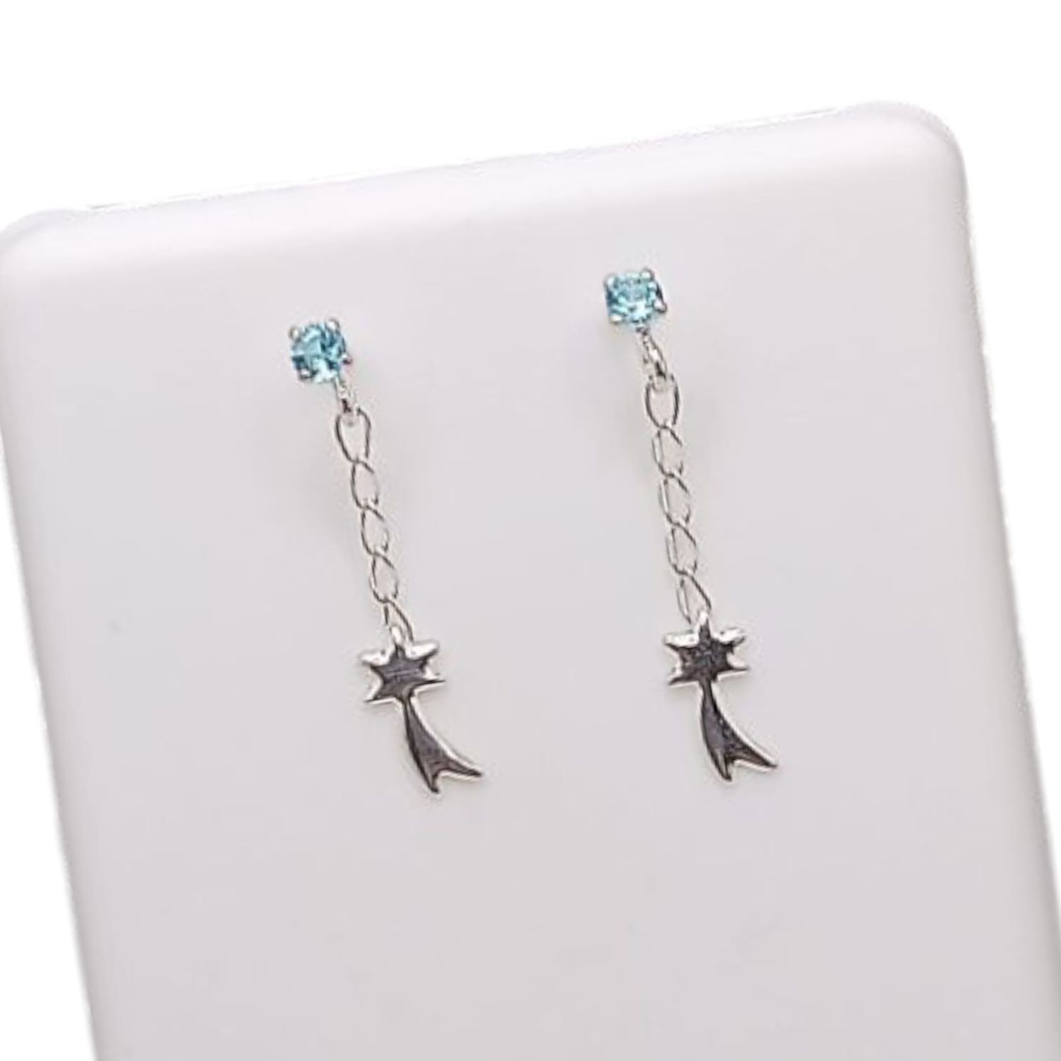 BROQUEL ESTRELLA FUGAZ, CZ AZUL, PLATA .925