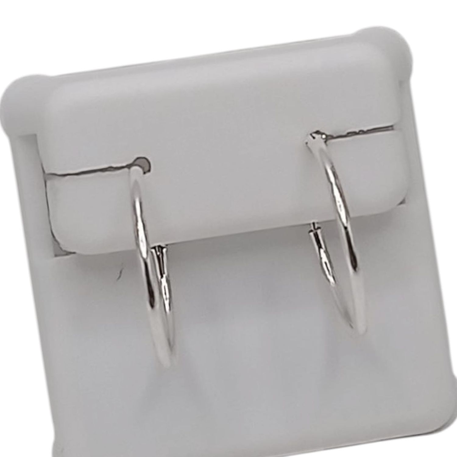ARRACADA LISA BASICA 2 CM  PLATA .925