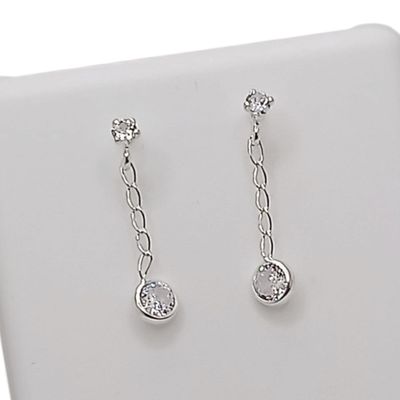 BROQUEL COLGANTE CON CZ BCA RECTO BISELADO 5 MM  PLATA .925