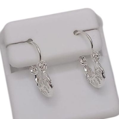 ARRACADA DE CANASTA CON CORAZON 2 CM PLATA .925