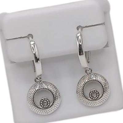 HUGGUI CIRCULOS  2.5 CM LARGO  PLATA .925