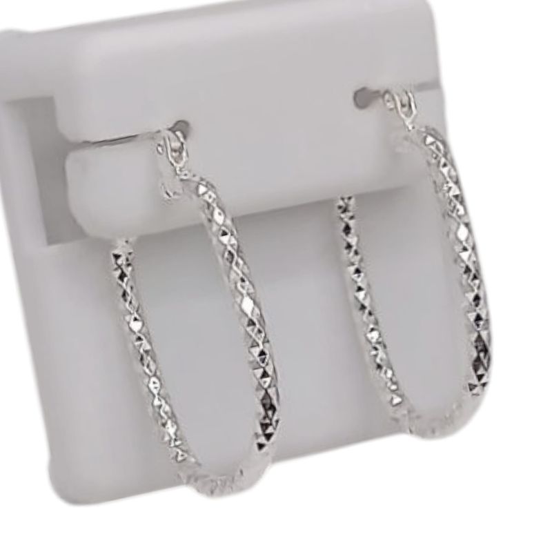 ARRACADA FANCY DIAMANTADA  2.5 CM   PLATA .925