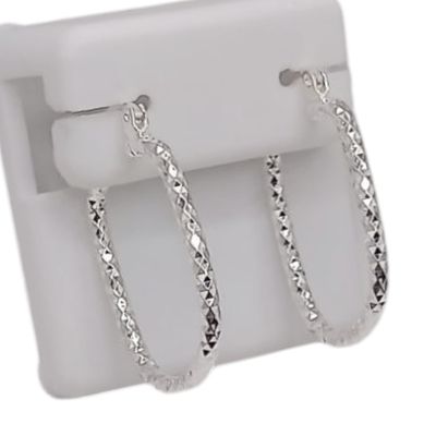 ARRACADA FANCY DIAMANTADA  2.5 CM   PLATA .925