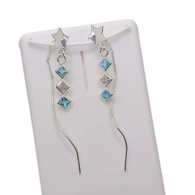 ARETE VIOL ROMBOS DIFERENTES COLORES   PLATA .925