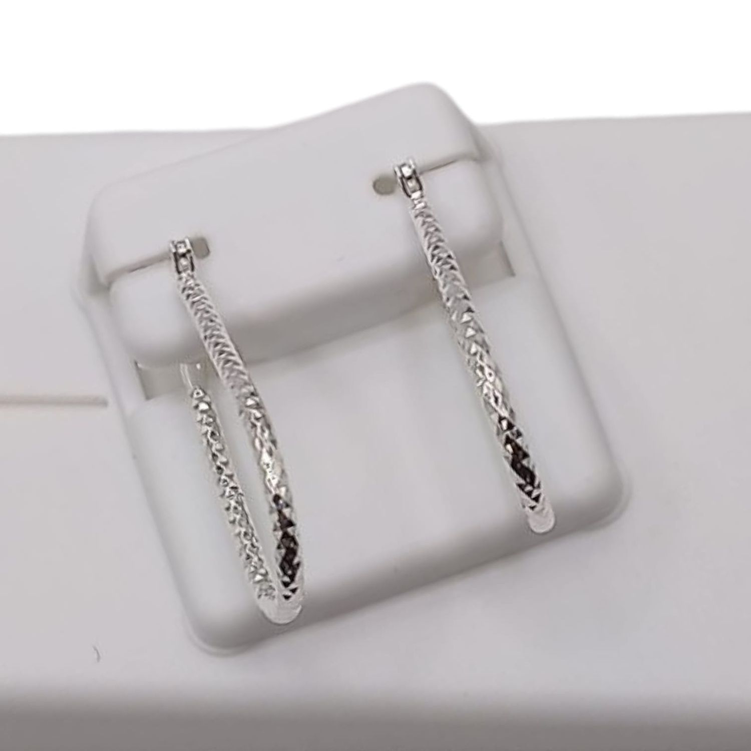 ARETE FANCY DIAMANTADA 3 CM  PLATA .925