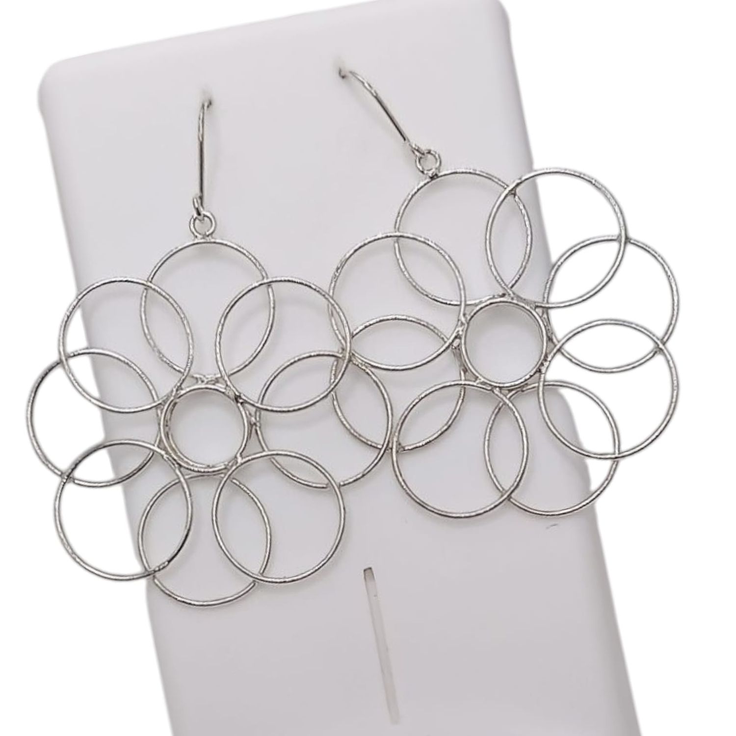 ARETE FLOR LARGO 4.5 CM   PLATA .925