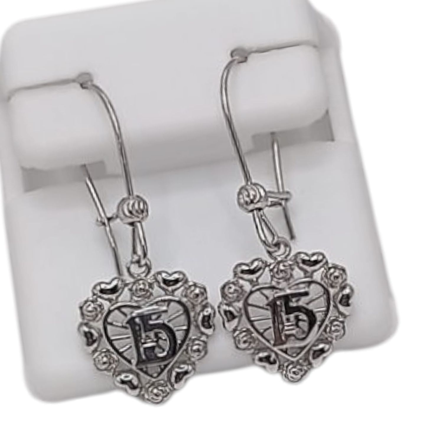 ARETE ARILLO QUINCE AÑOS 3.2 CM  RODIO CON PLATA 925