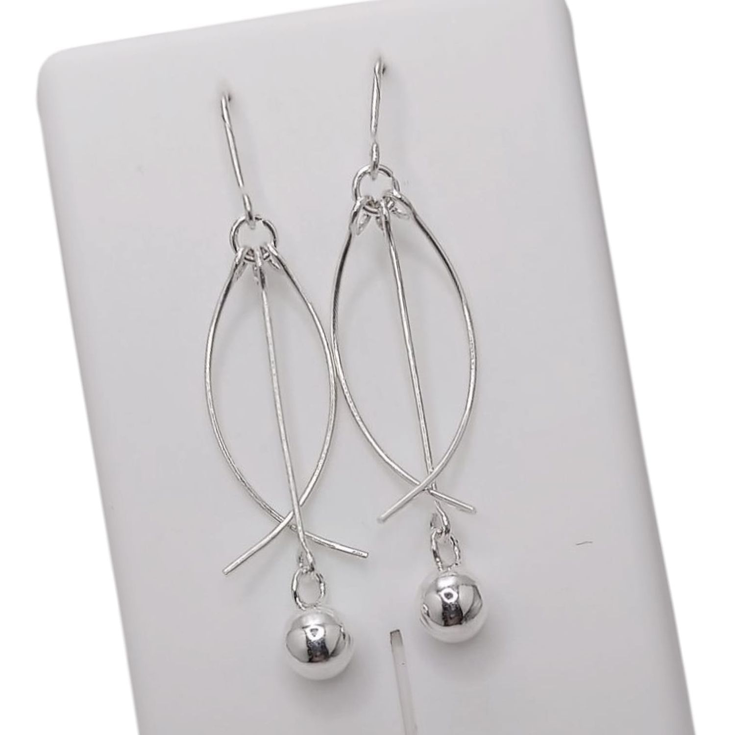 ARETE ARILLO PENDULO 5 CM DE LARGO,  PLATA .925