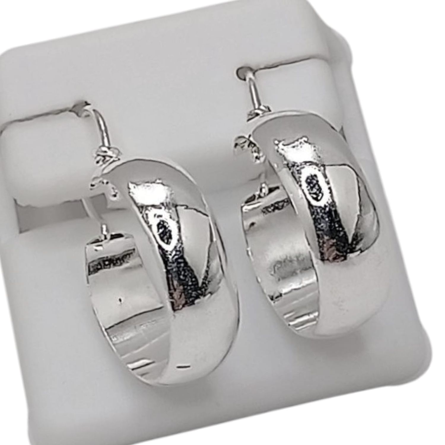 ARRACADA LISA  2.5 CM PLATA .925