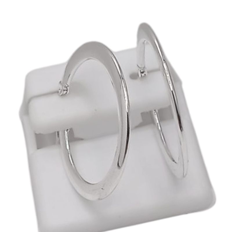 ARRACADA FANCY LISA ANCHO 3 MM , 3.5 CM PLATA .925