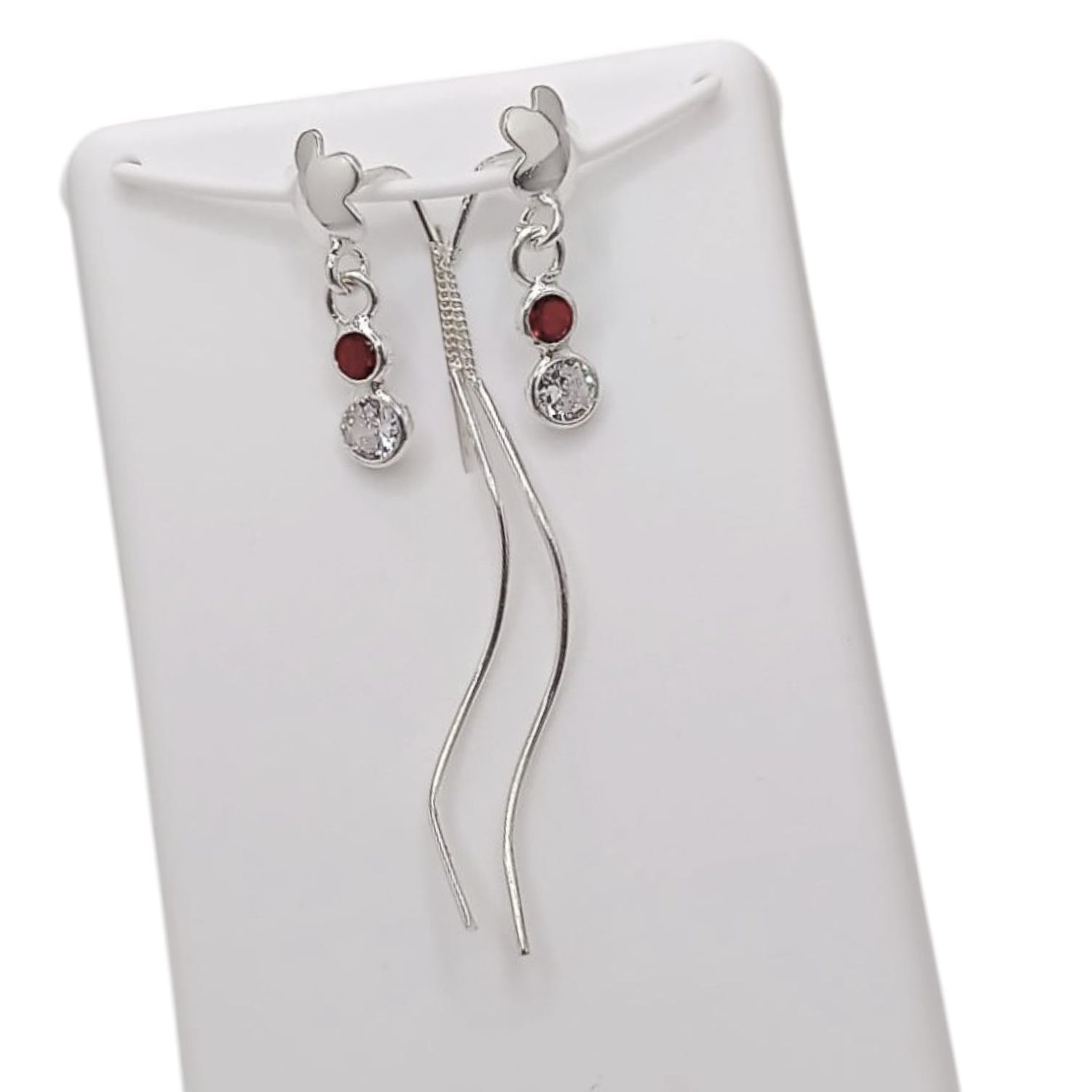 ARETE VIOL FLOR DIFERENTES COLORES  PLATA  .925