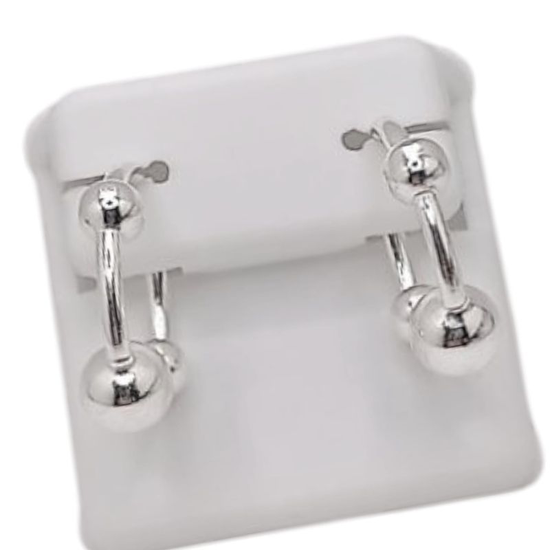 ARRACADA CON BOLAS 2.5 CM PLATA .95