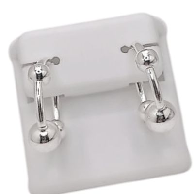 ARRACADA CON BOLAS 2.5 CM PLATA .95