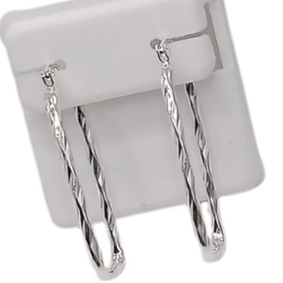 ARRACADA RECTANGULO TORSAL 3.5  CM  PLATA .925