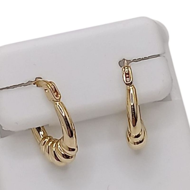 ARETE OVALADO FANCY 1.5  CM, ORO 14K