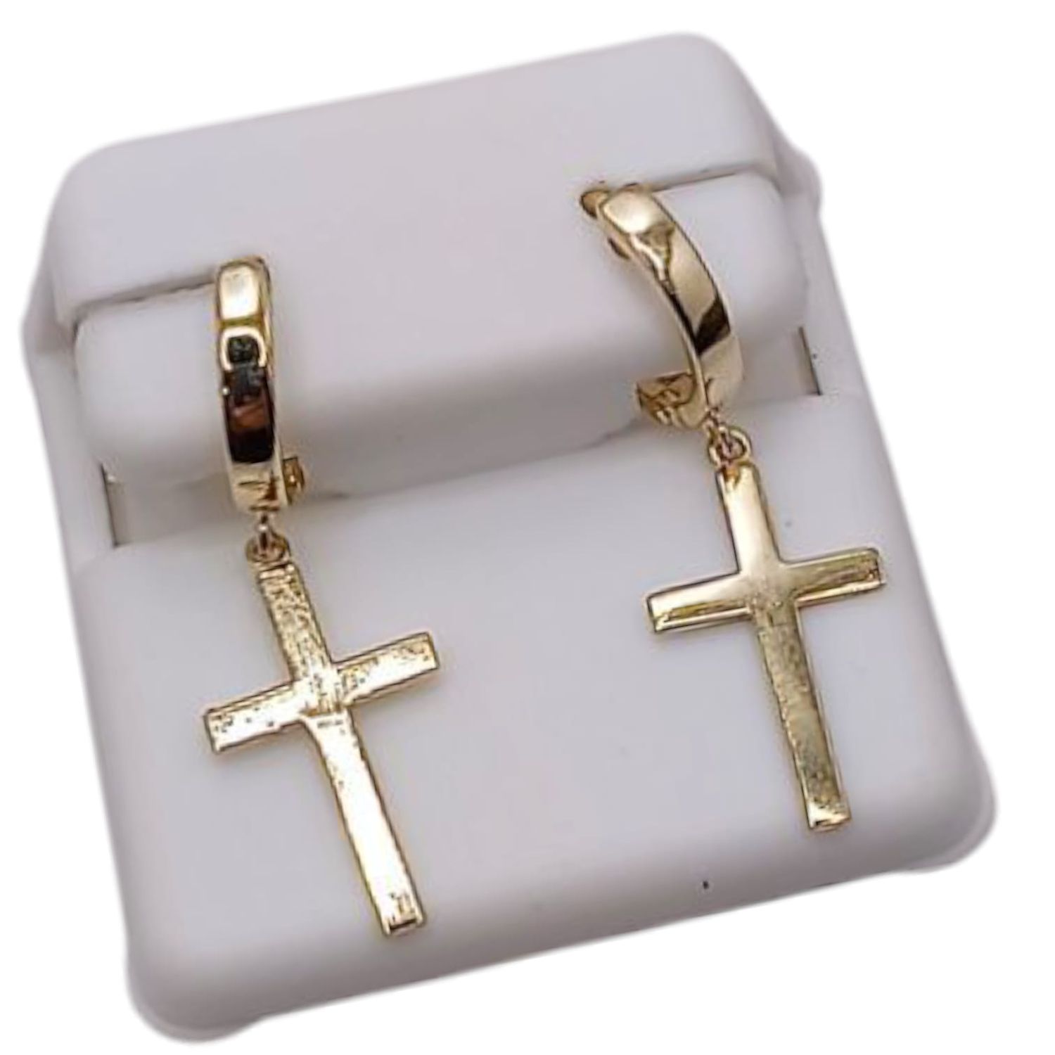 HUGGUI CON CRUZ LISA 3 CM, ORO 14K