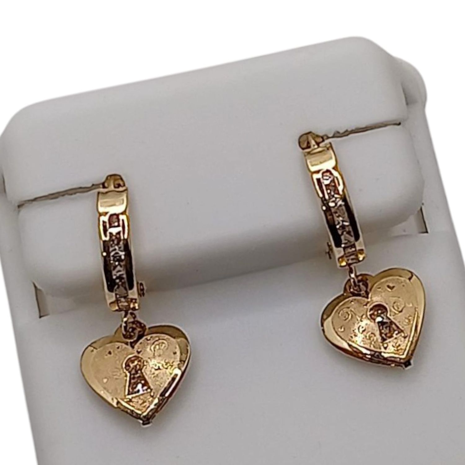 HUGGUI CON CORAZON CON CANDADO, ORO 14K
