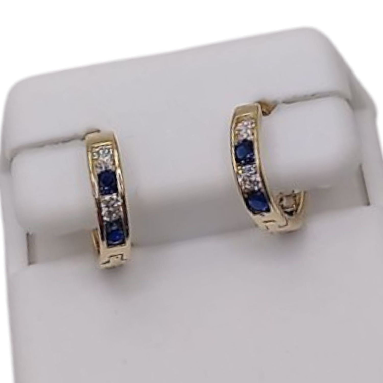 HUGGUI CON CZ BCA Y NAVY 1.2 CM, ORO 14K CON