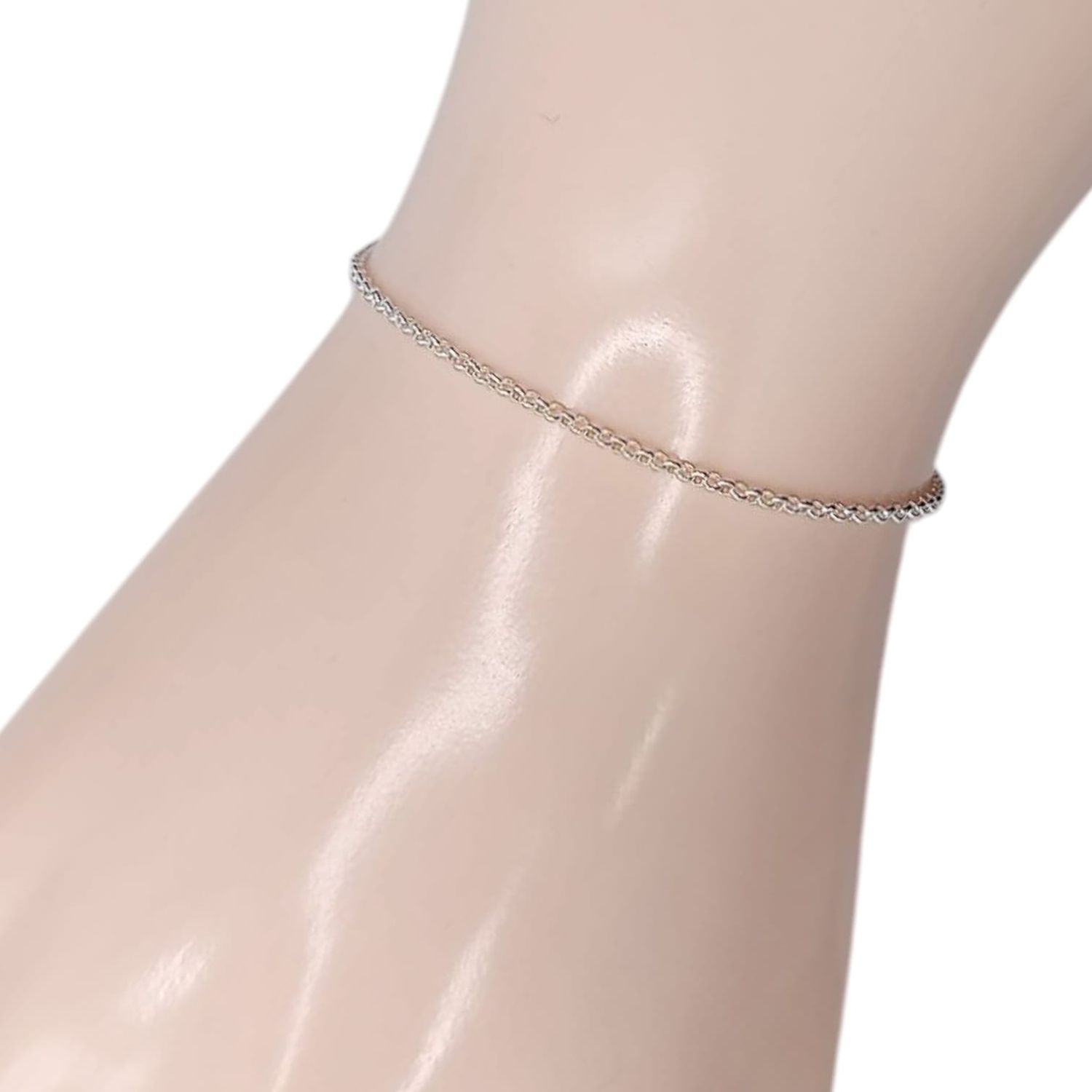 PULSERA CIRCULITOS 1MM  7&quot; PLATA .925