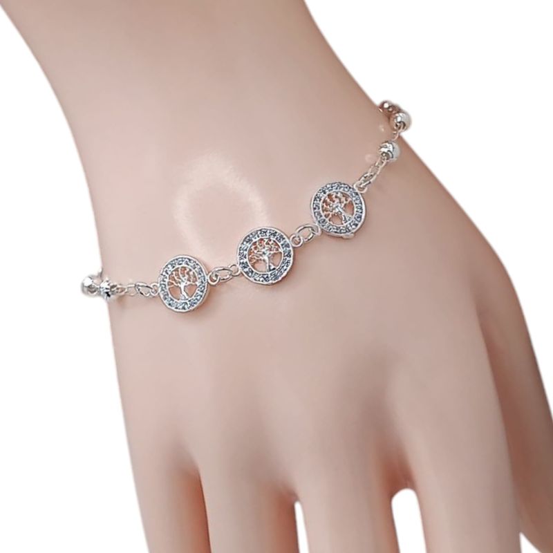 PULSERA  ARBOL DE LA VIDA 7&quot; PLATA .925