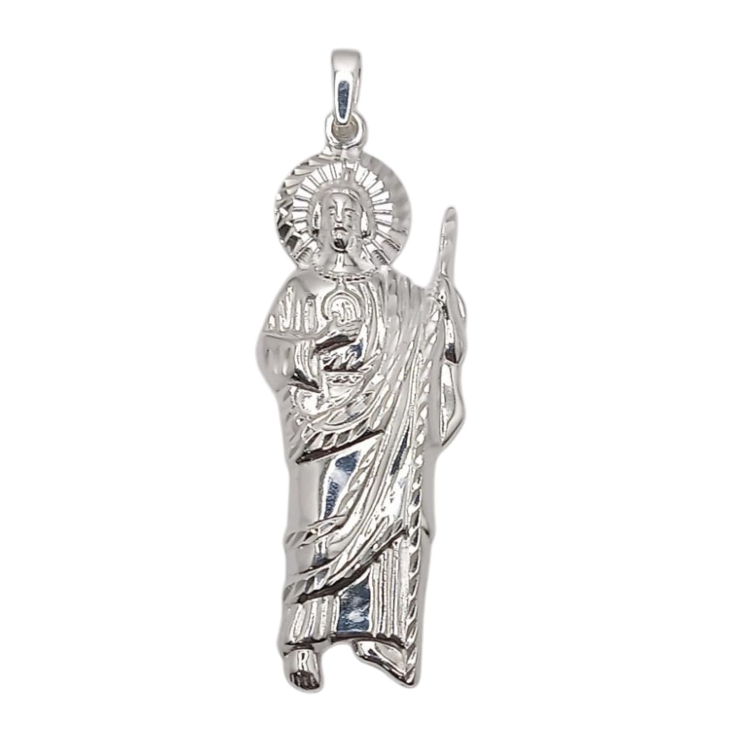 DIJE SAN JUDAS T 8.5 CM CON ASA, PLATA .925