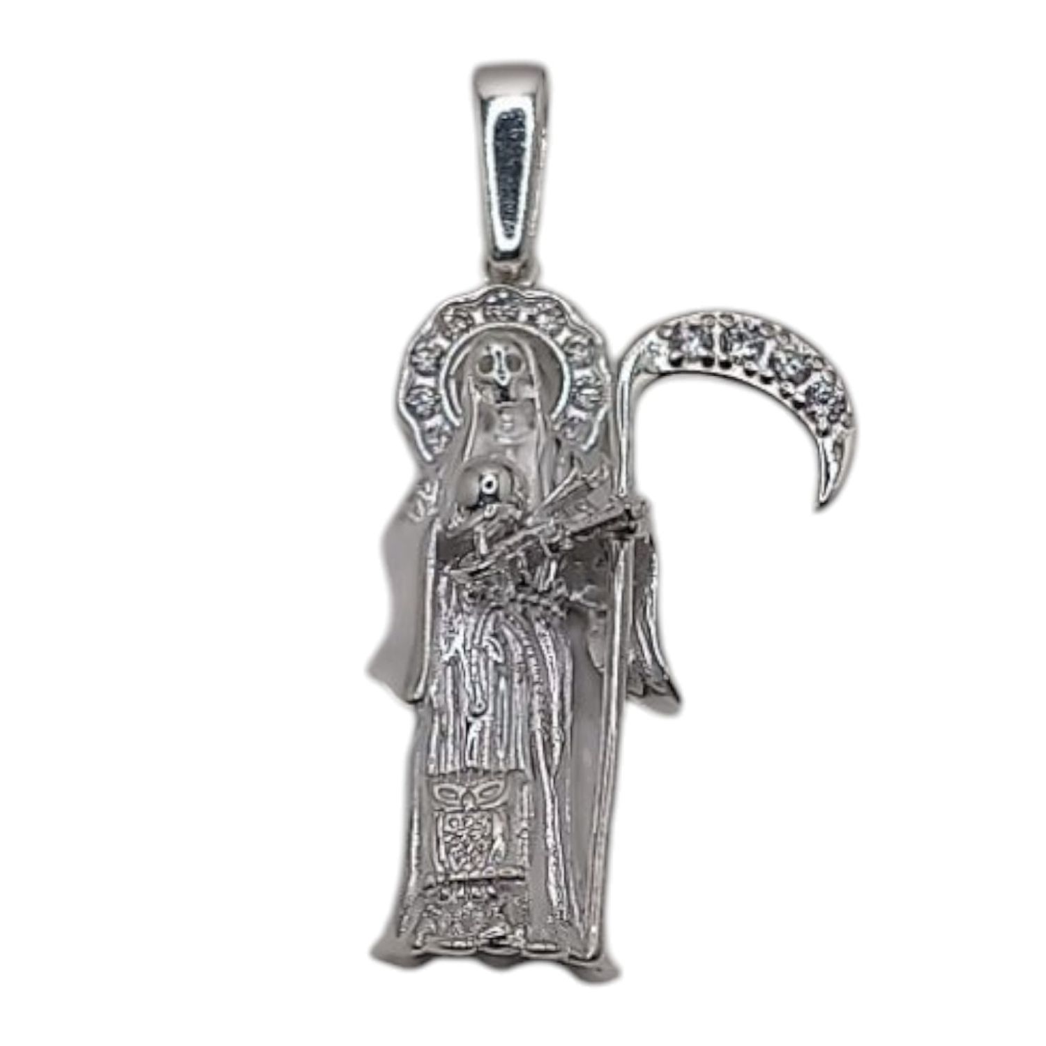 DIJE SANTA MUERTE 3.5 CM, PLATA .925