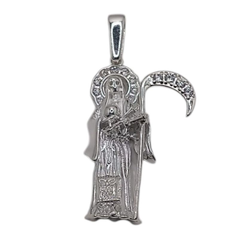 DIJE SANTA MUERTE 3.5 CM, PLATA .925
