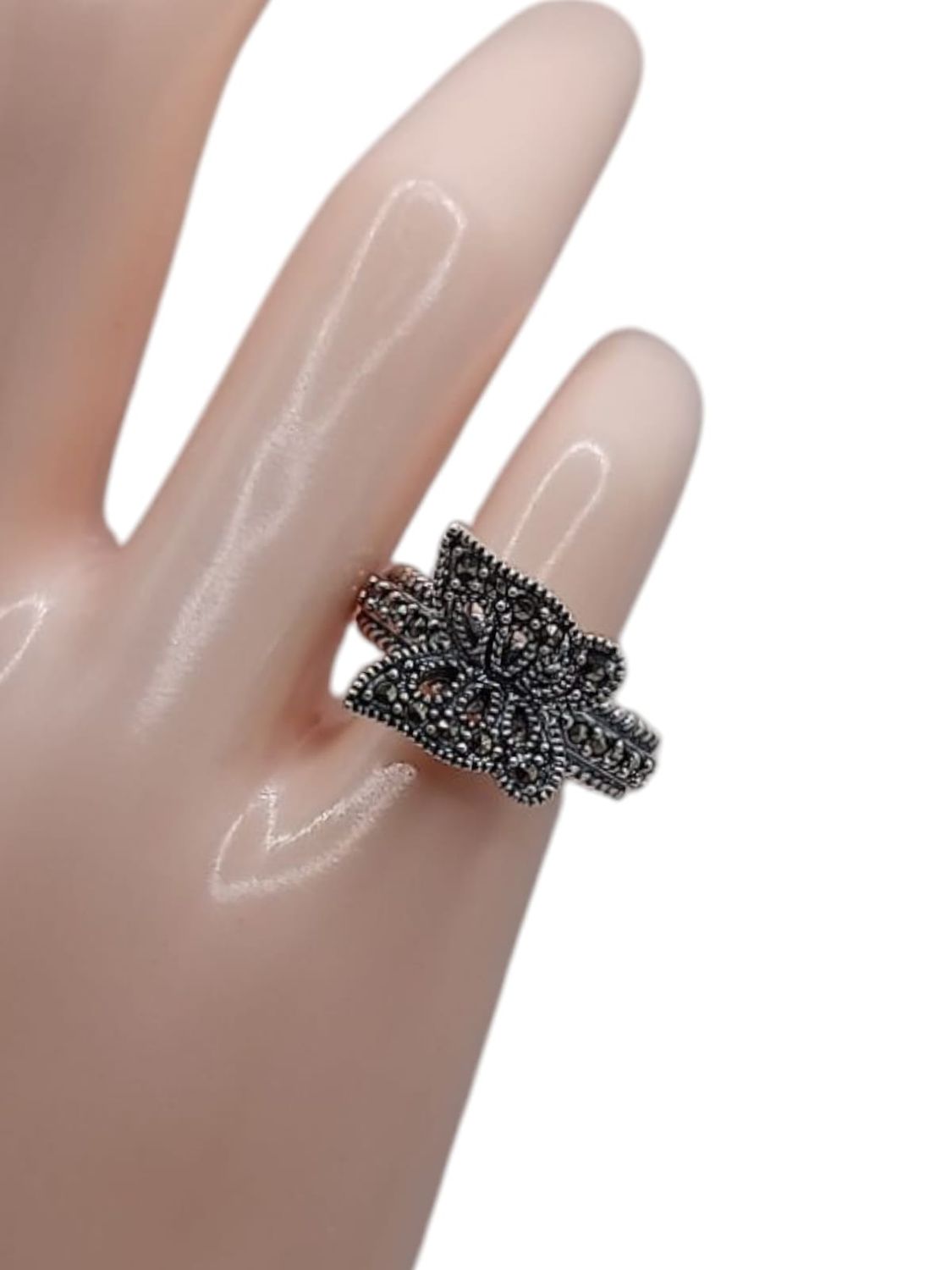 ANILLO MARQUESITA MARIPOSA, AJUSTABLE PLATA .925