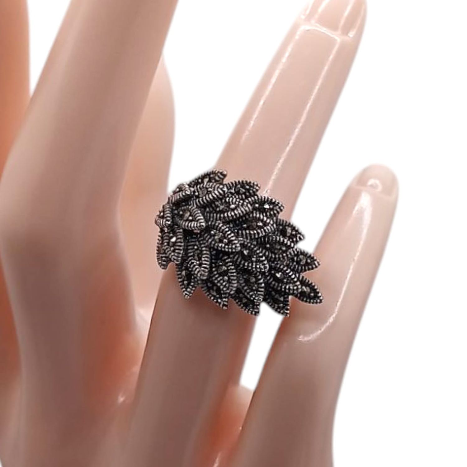 ANILLO MARQUESITAS ELEGANTE, VARIAS MEDIDAS, PLATA .925